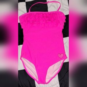 Hot Pink Girls Swimsuit  Size 14 EUC
